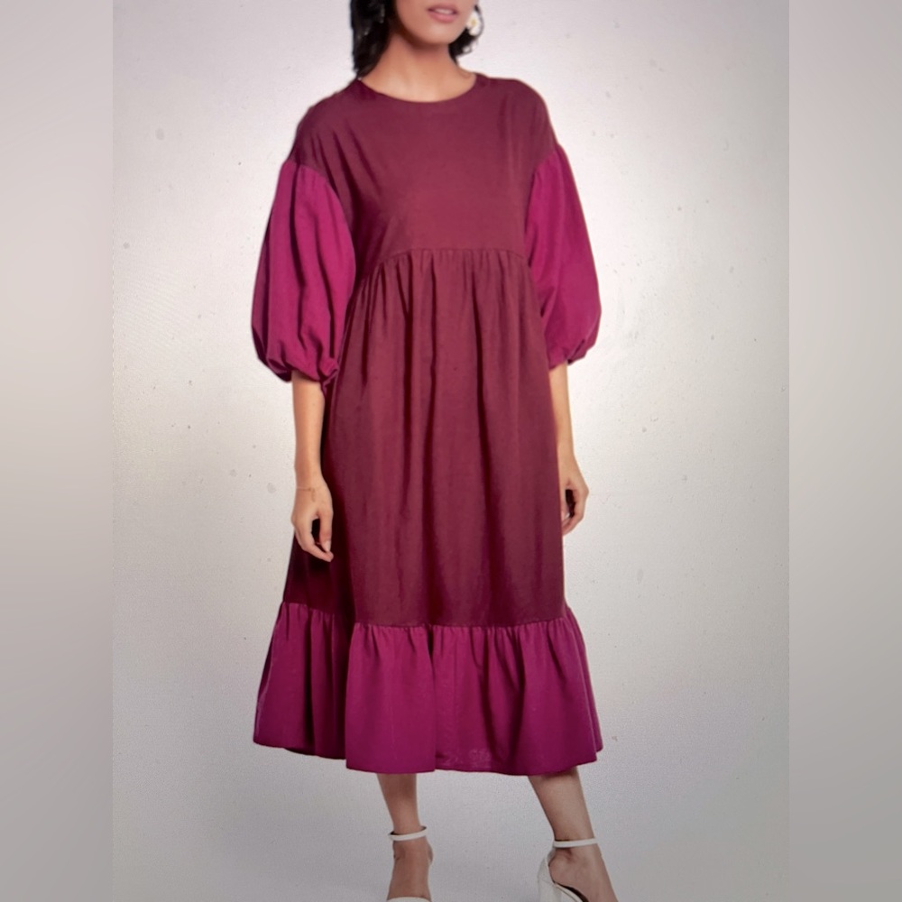 Linen midi dress
